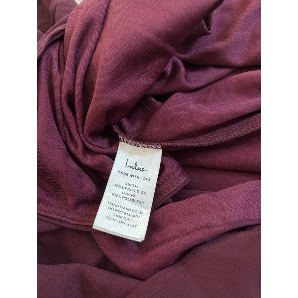 Lulu's Burgundy Ruffled Wrap Maxi Dress - Picture 8 of 8